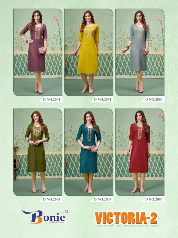Bonie Victoria Vol 2 Silk Designer Sequence Work Fancy Kurti